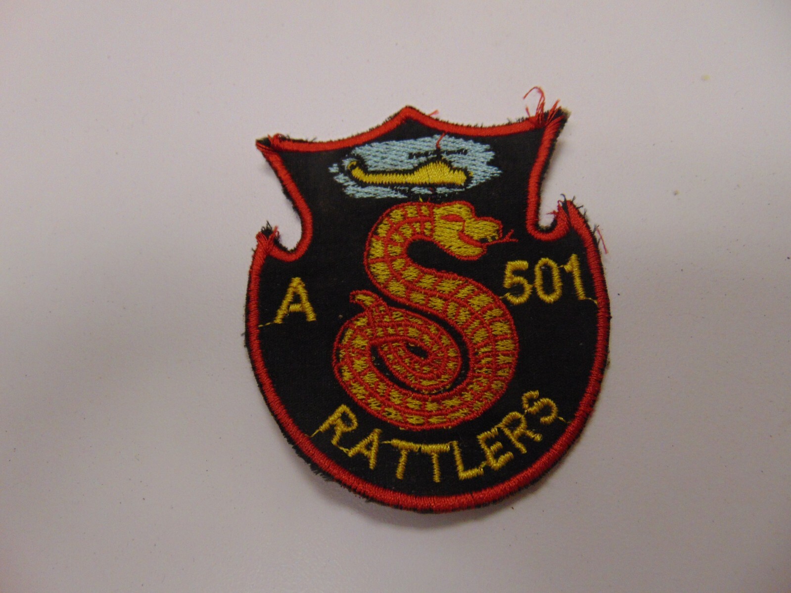 MILITARY PATCH OLD VIETNAM ERA A CO 501ST RATTLERS