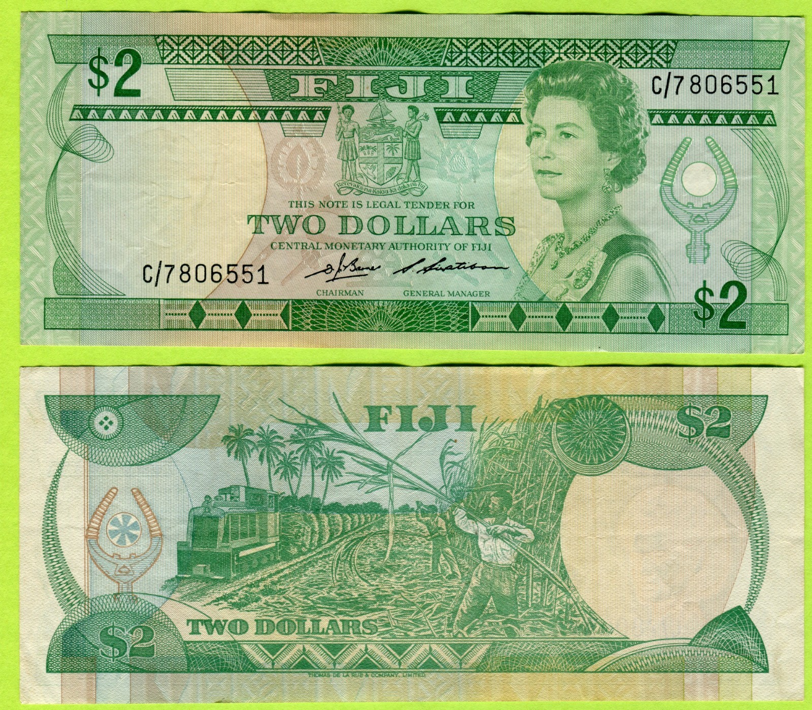 Fiji 2 Dollars ND(1983) P82 VF+ #806551
