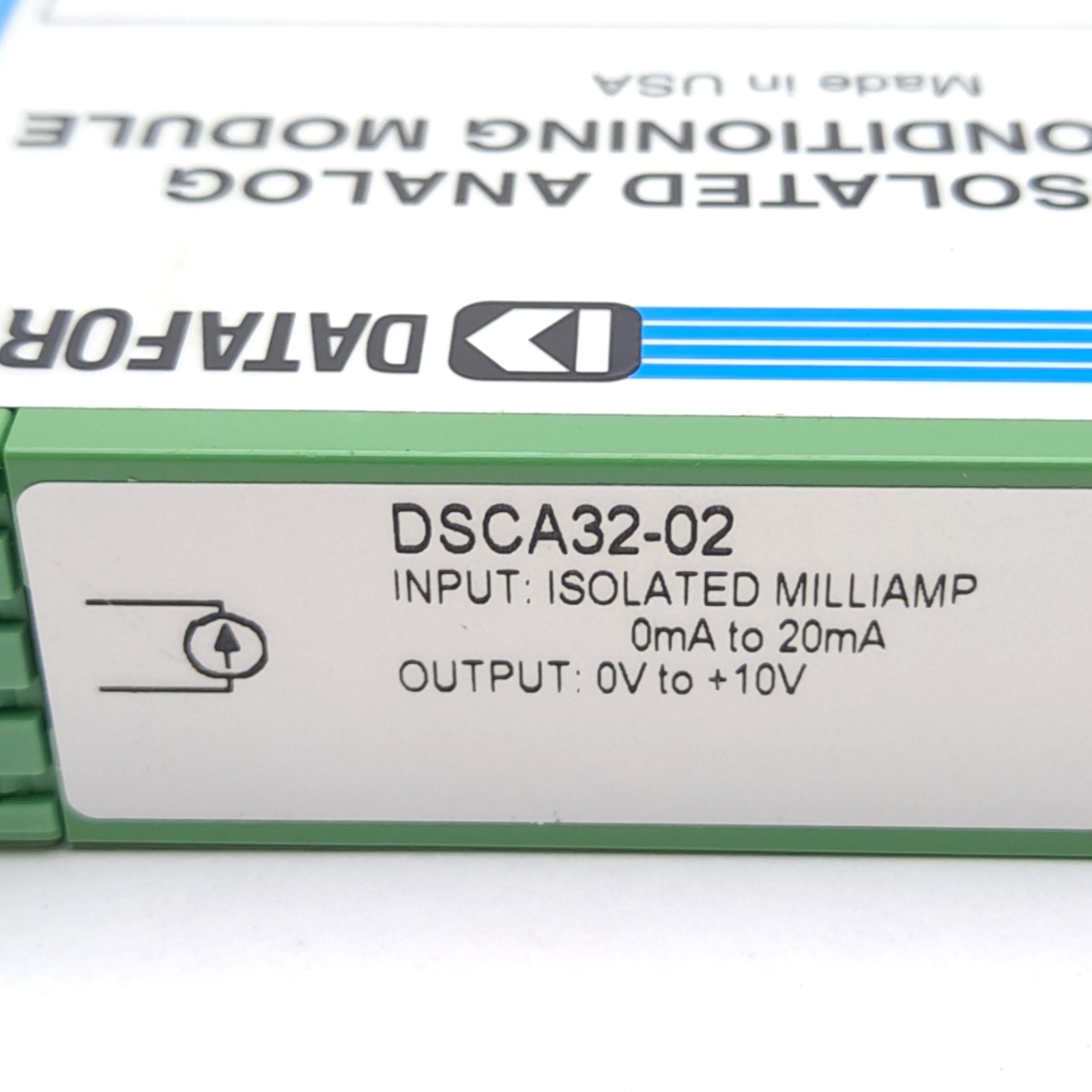 Dataforth DSCA32-02 Analog Current Input Signal Conditioner 0-20mA In 0-+10V Out