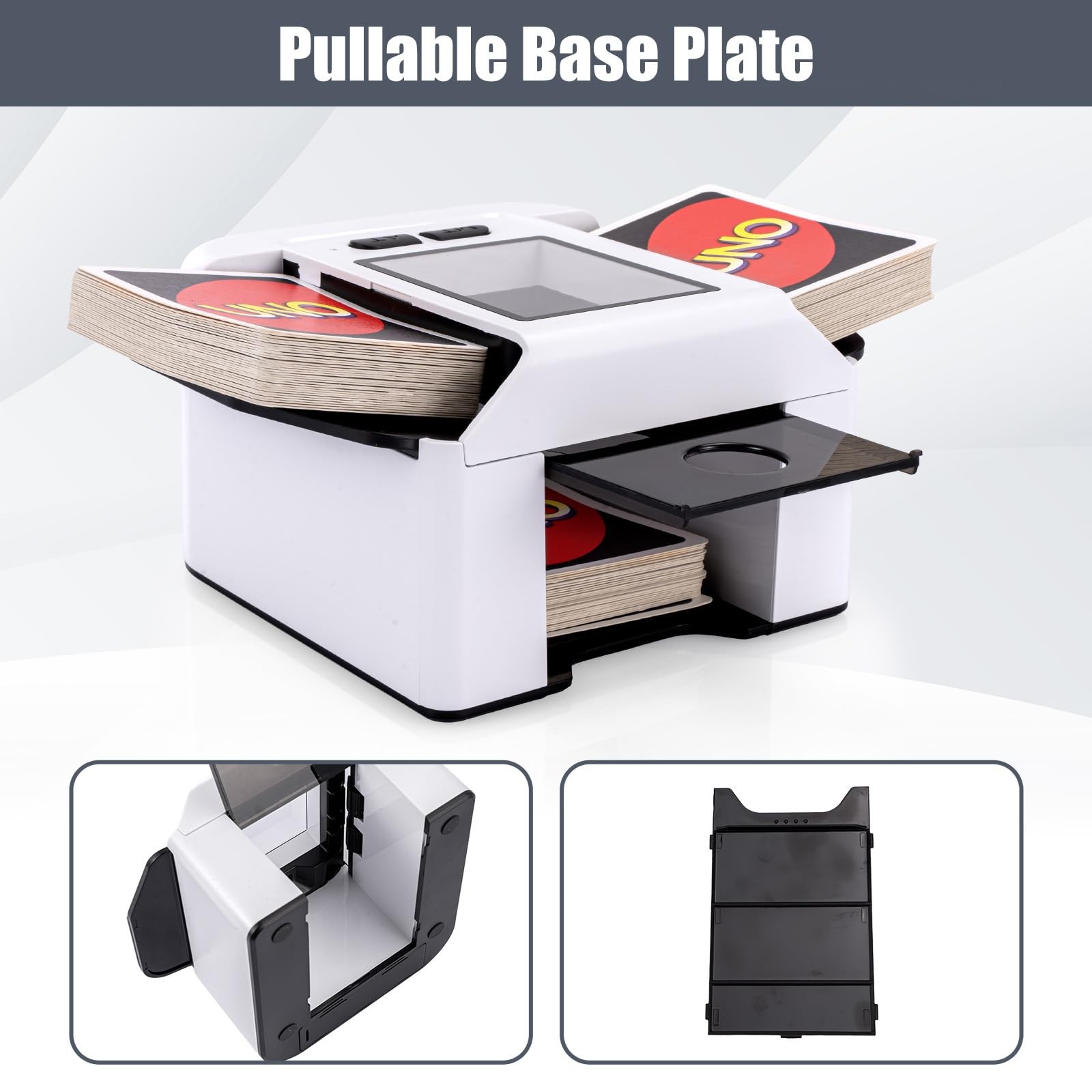 Automatic Card Shuffler, Rechargeable Portable UNO Shuffler Machine with Dual...