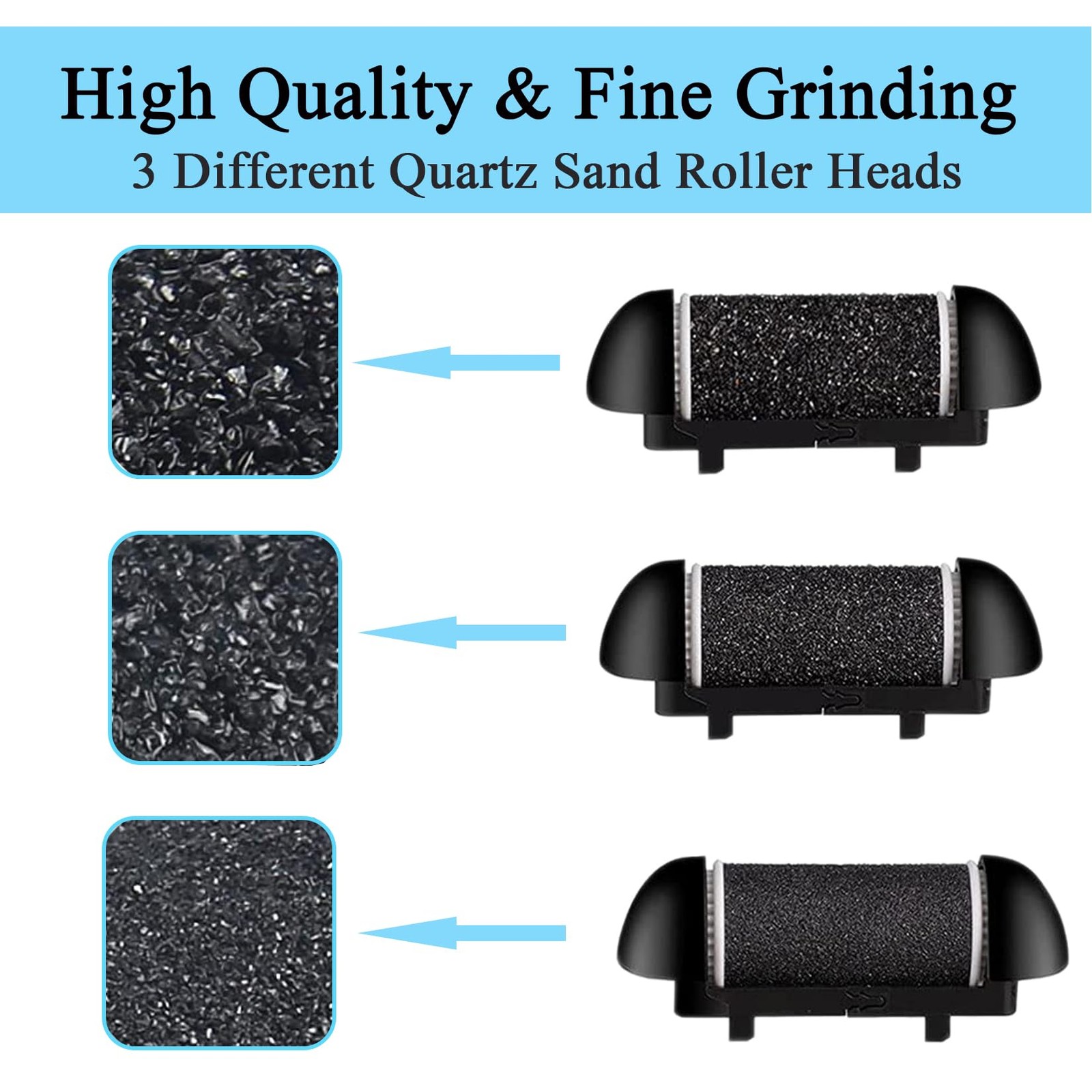 Extra Coarse 3 Refill Rollers for Electric Feet Callus Remover V-601, Replace...