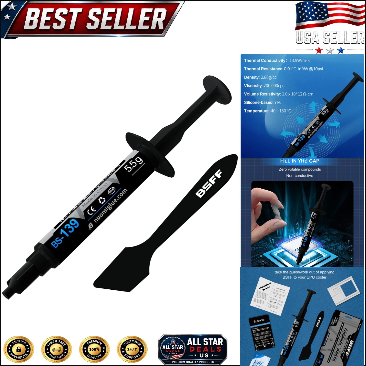 5.5g Thermal Compound for All CPUs - Easy Application with Long-Lasting Safety