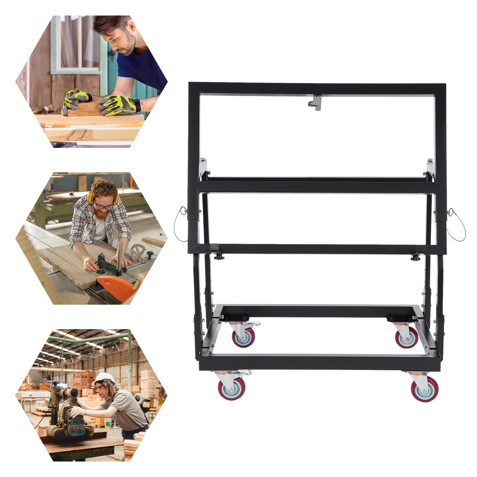1000LBS Panel Handler Cart Tilting Panel Carts with Rubber Swivel Casters New