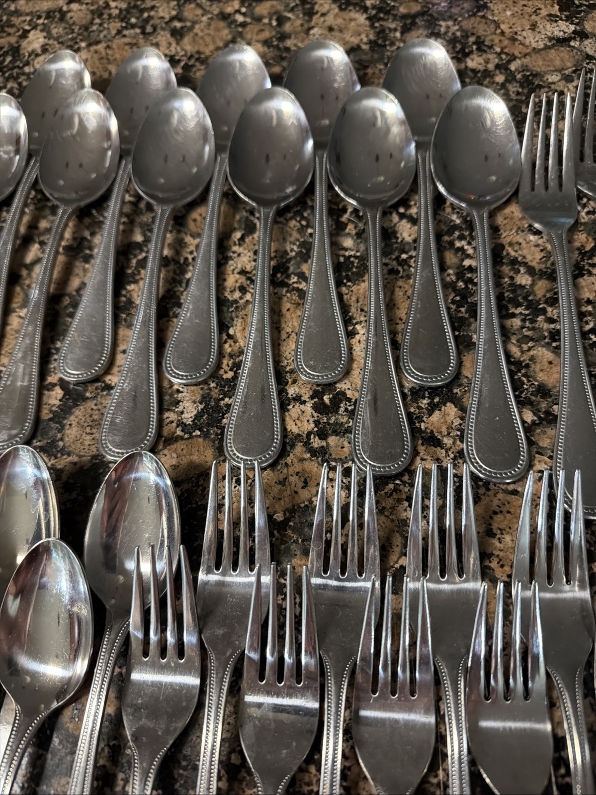 39 pc set EKCO Eterna Regal Coventry Stainless Flatware Set Beaded Edge Japan