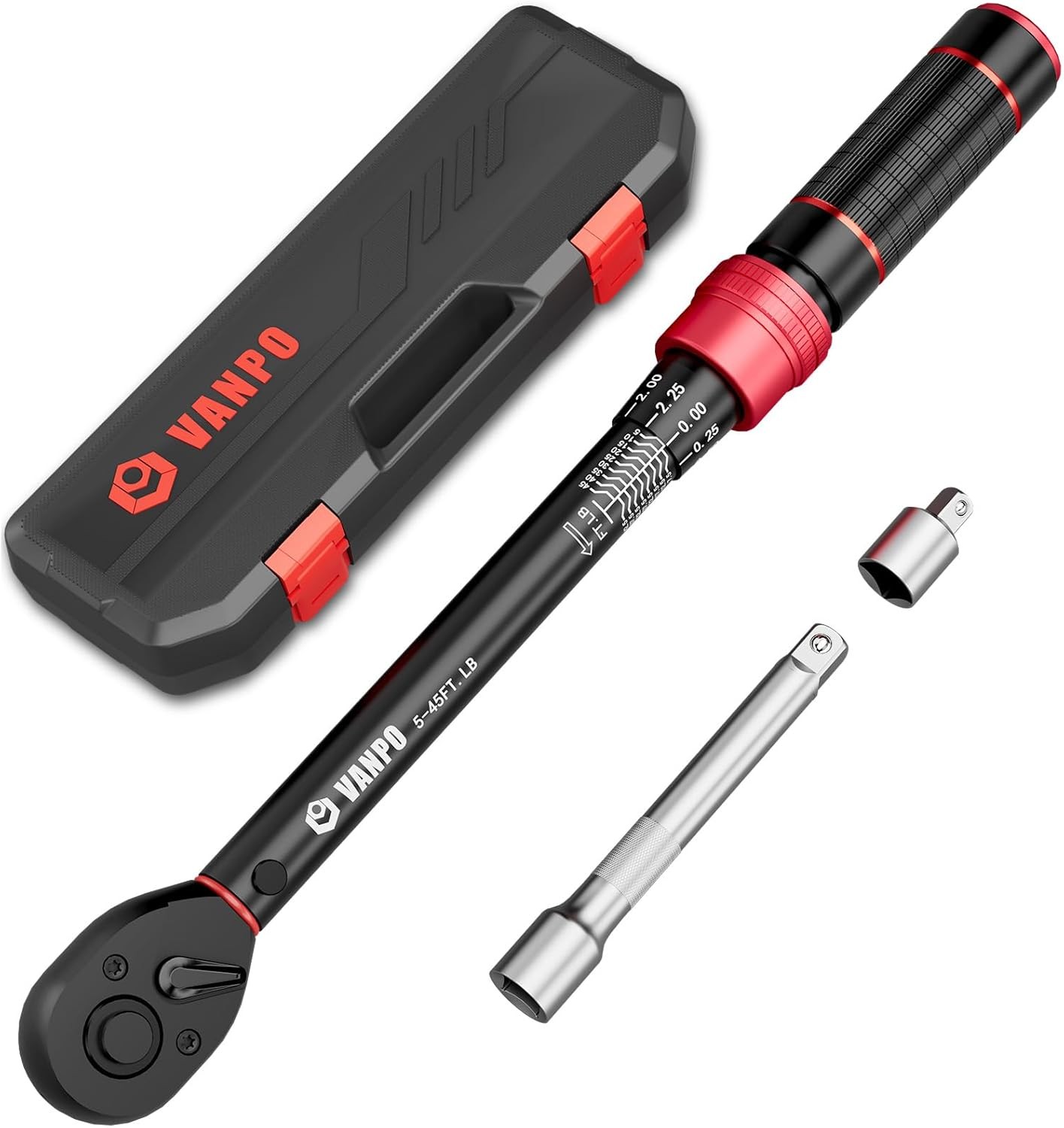3/8-inch Drive Click Torque 3/8-Inch(5-45 Ft-Lb/6.8-61 Nm), Black