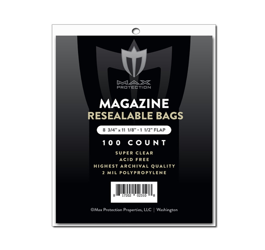 500 Max Pro Ultra Premium Resealable Magazine Bags - 8-3/4 x 11-1/8 - Acid Free
