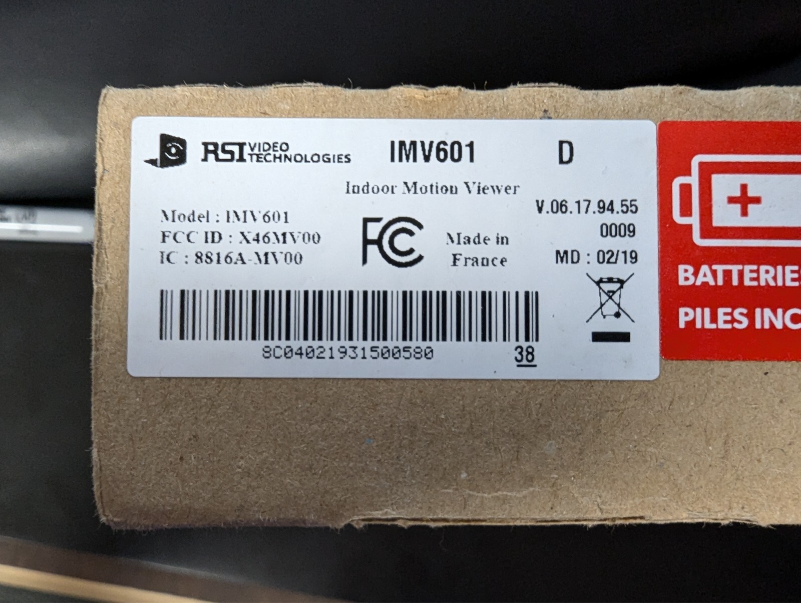 RSI Video Technologies IMV601 Indoor Motion Viewer