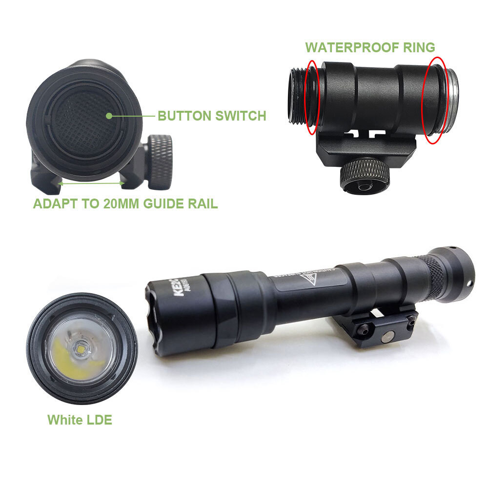 Tactical M600B Light Constant/Momentary M600 LED Mini Flashlight Sight Hunting