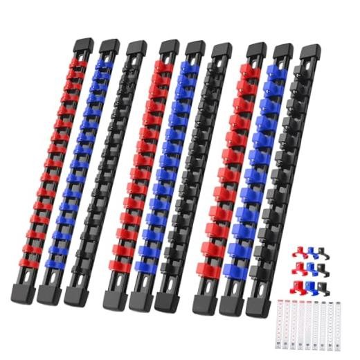 9-Pack Socket Organizer Set, 1/4" x 48 3/8" x 45 1/2" x 36 Clips | 129 Clip