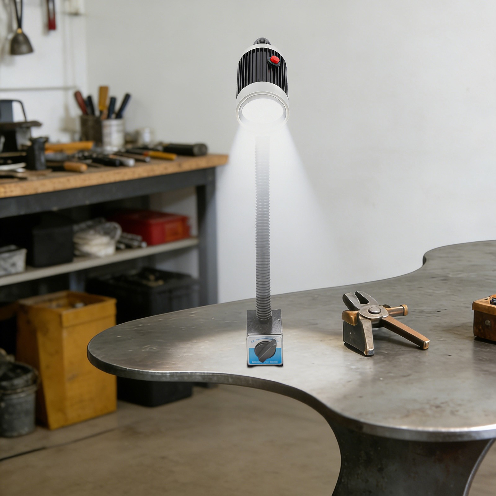 LED Machine Tool Light,110V 9W Machine Lamp w/ Magnetic Base for Lathe/Workbench