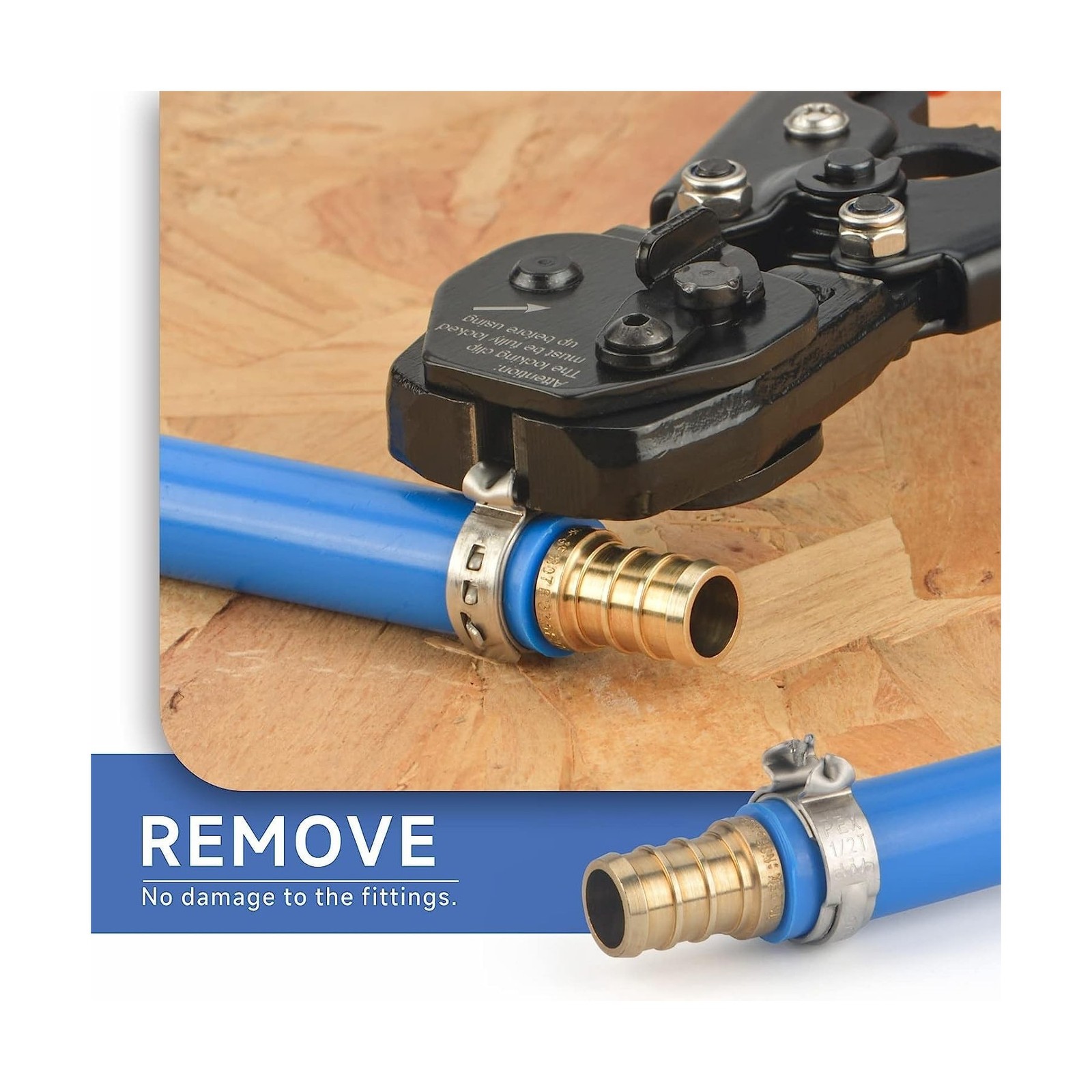 iCrimp Ratchet PEX Cinch Tool with Removing Function for 3/8-in, 1/2-in, 3/4-...