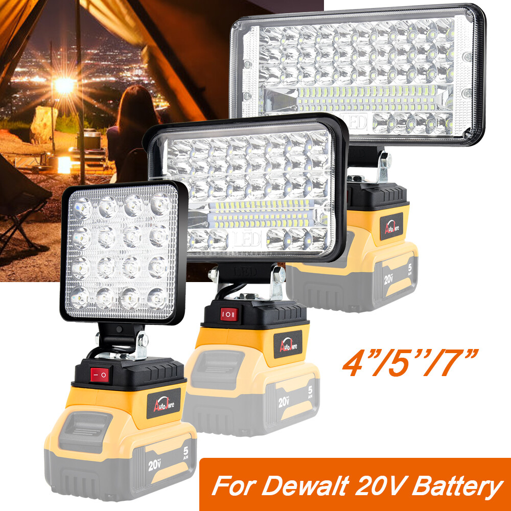 Wireless LED Work Light for Dewalt 20V Battery w/USB Cordless Outdoor
