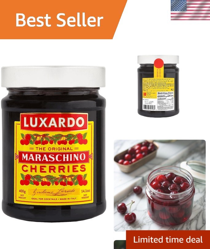 Decadent 400g All-Natural Maraschino Cherries – Cocktail & Dessert Essential