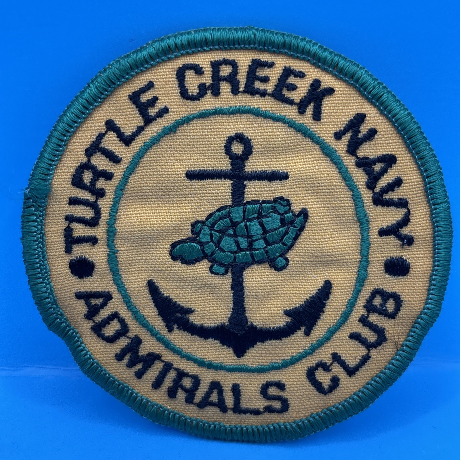 RARE VTG Military Sleeve Patch - 3.25" Round Turtle Creek Navy Admirals Club