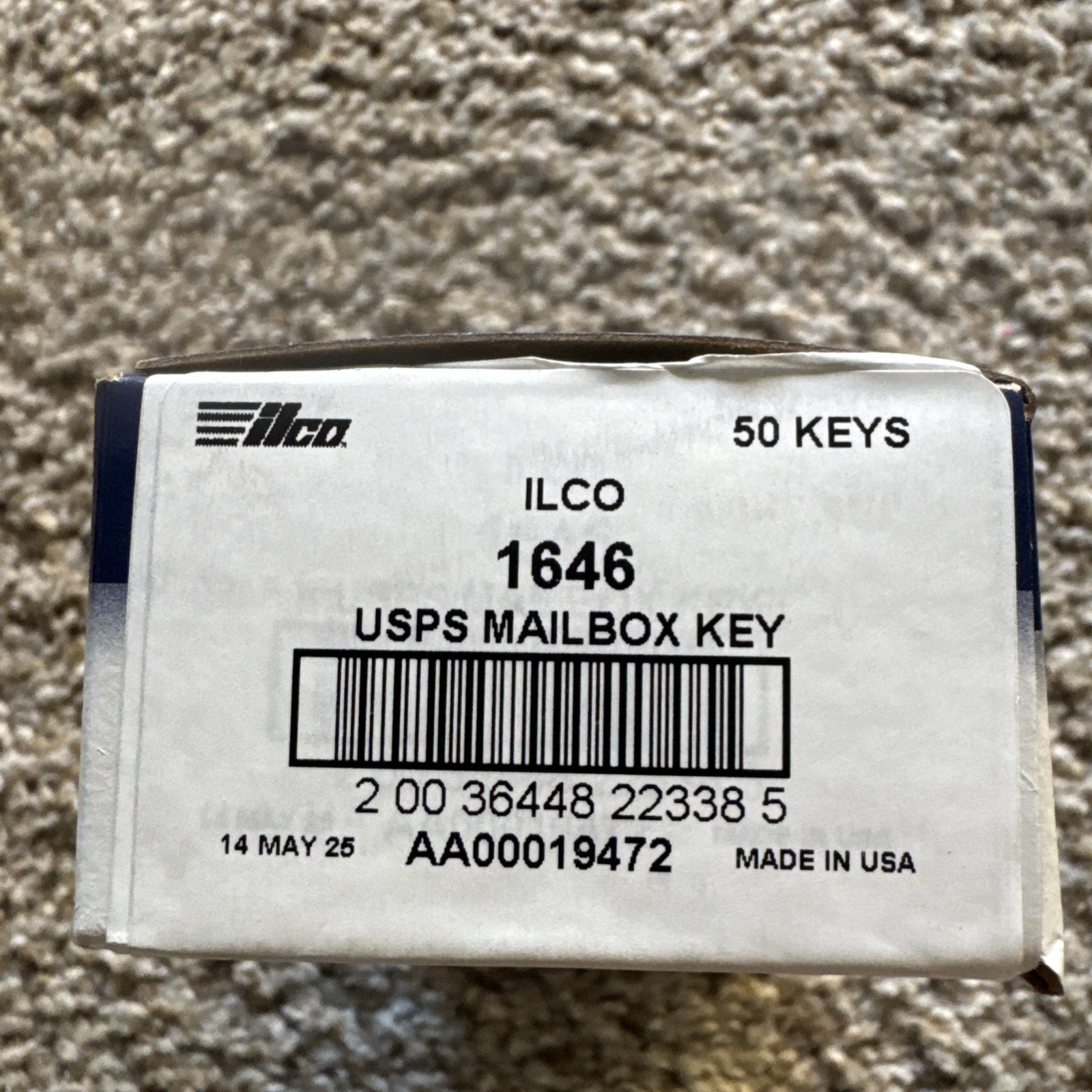 50 Key Blanks – Ilco USA 1646 Key Blanks Usps Mailbox Keys. NEW in Box