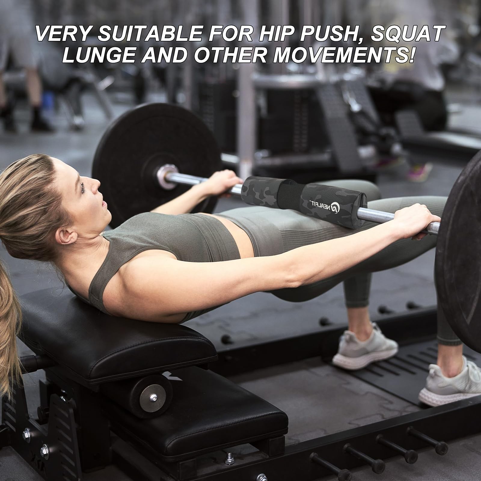 Squat Pad for Barbell, Hip Thrust, Neck Support Thick Nylon Padding