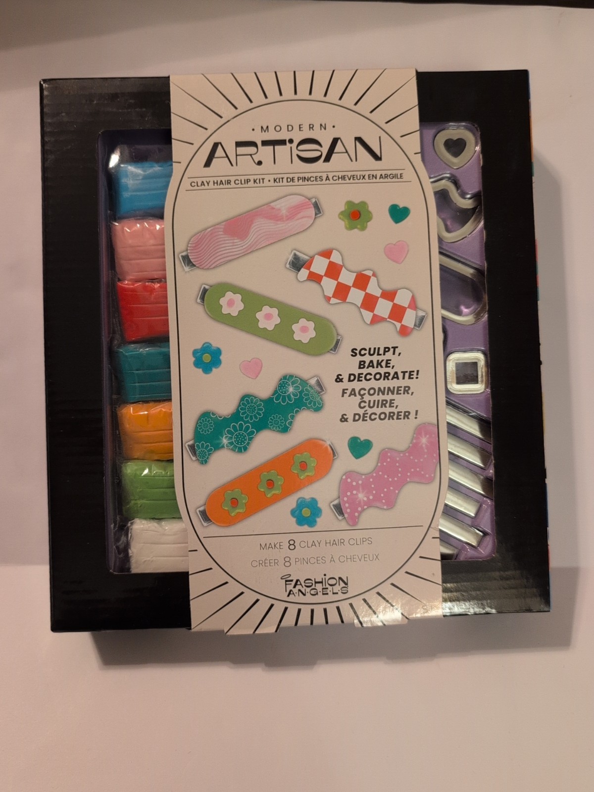 Modern Artisan Clay Hair Clip Kit 8 Clips NEW