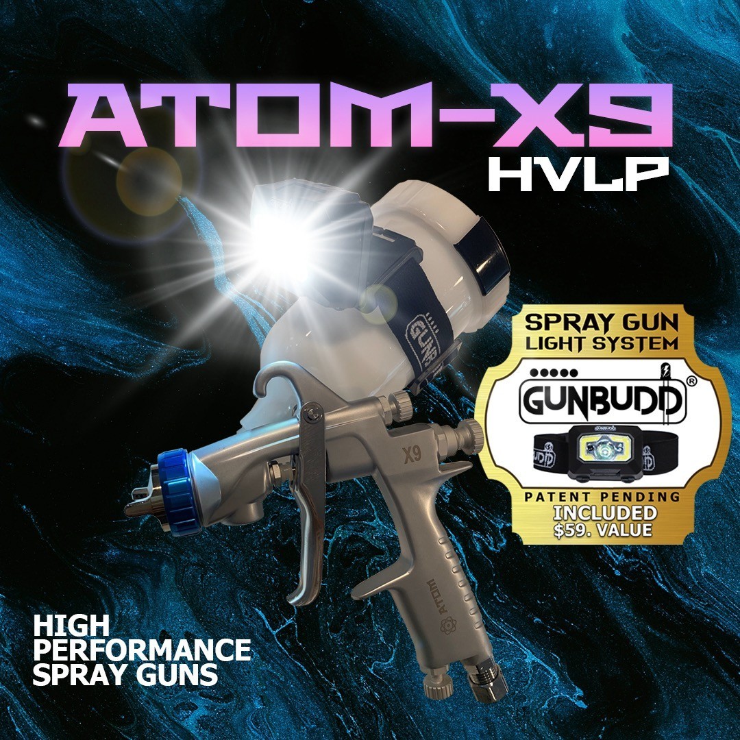 ATOM Mini X9 HVLP Mini Auto Paint Spray Gun – Touch-Up & Detail + FREE GunBudd®