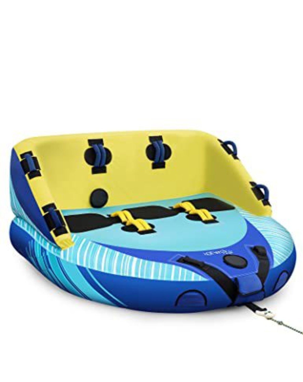 3 Person Towable Tube for Boating 1-3 Riders With Nylon Tow Rope And Air Pump