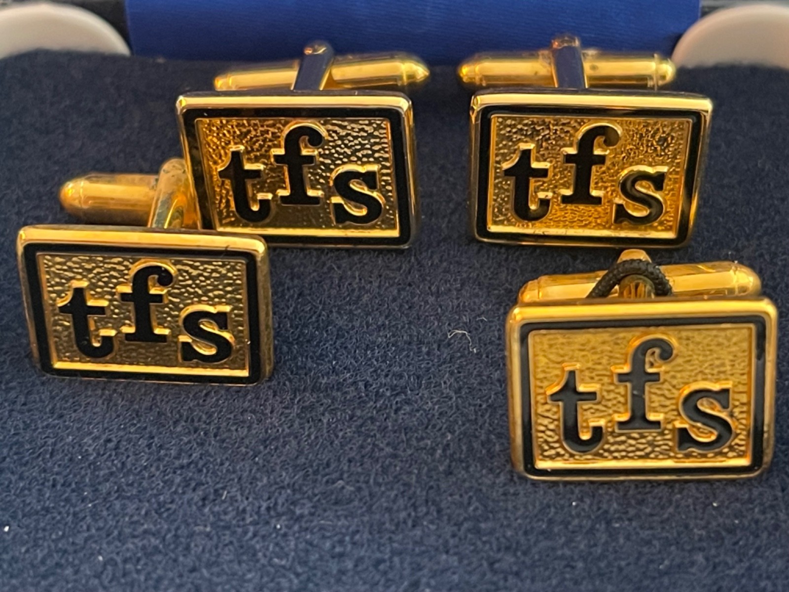 Brass Buttons & Cufflinks with Transamerica Financial Services Initialing