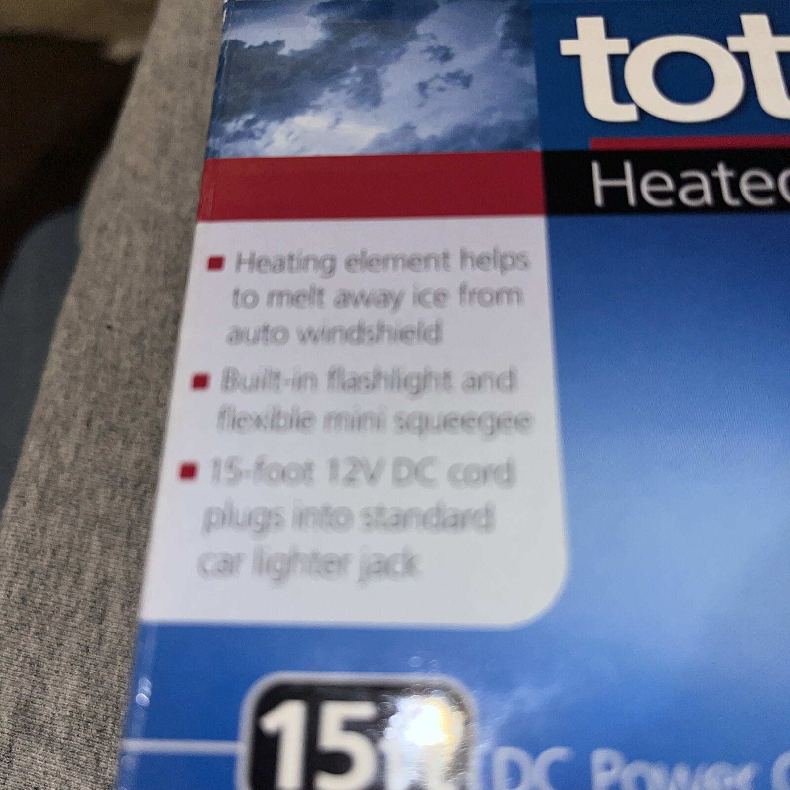 Totes Heated Auto Ice Scraper & Squeege 15 Ft 12 V DC New