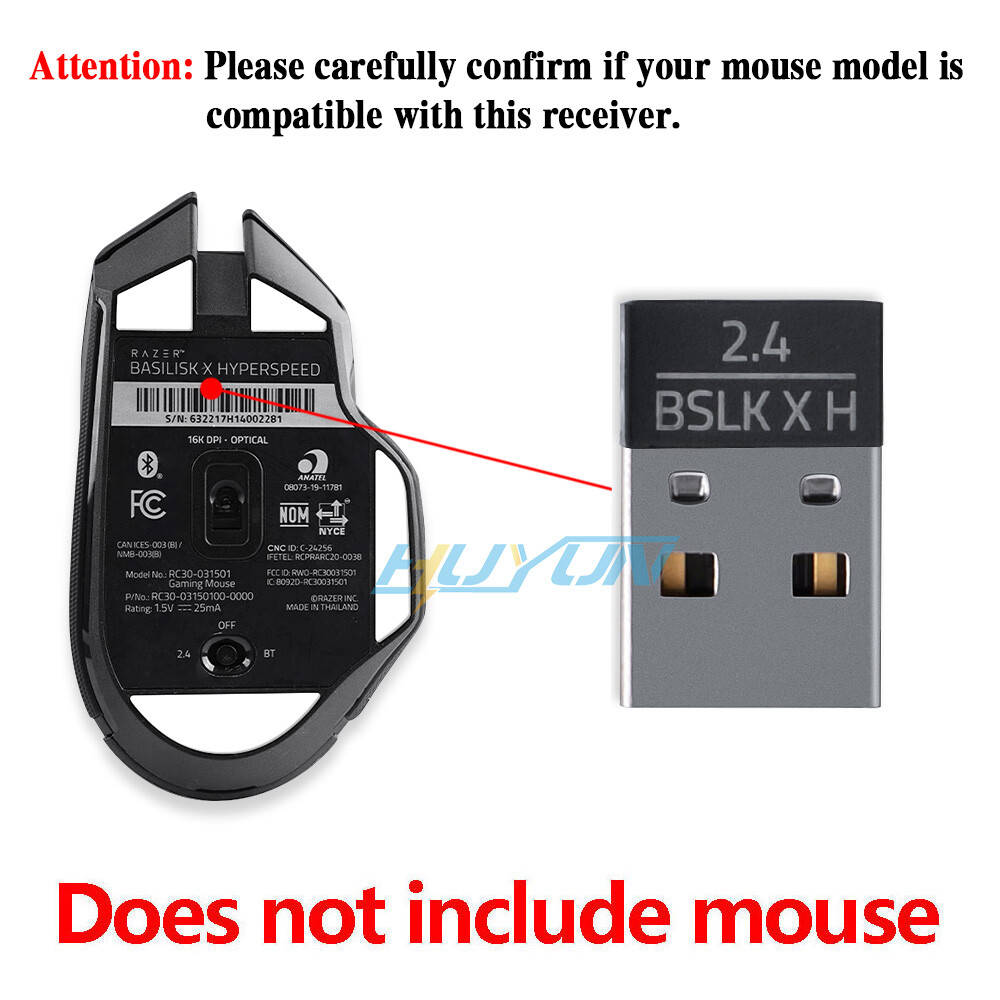 USB Receiver for Razer Basilisk x Hyperspeed Wireless Gaming Mouse USB Adapter