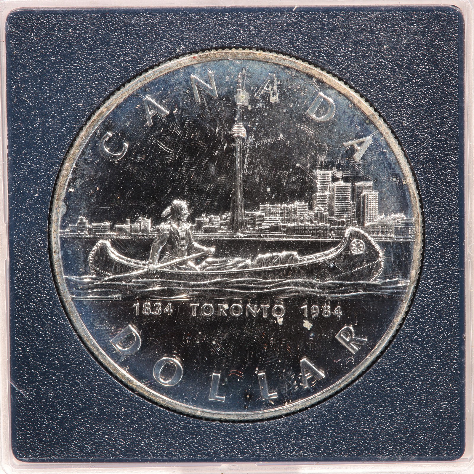 1984 CANADA TORONTO SILVER $1 ONE DOLLAR COIN