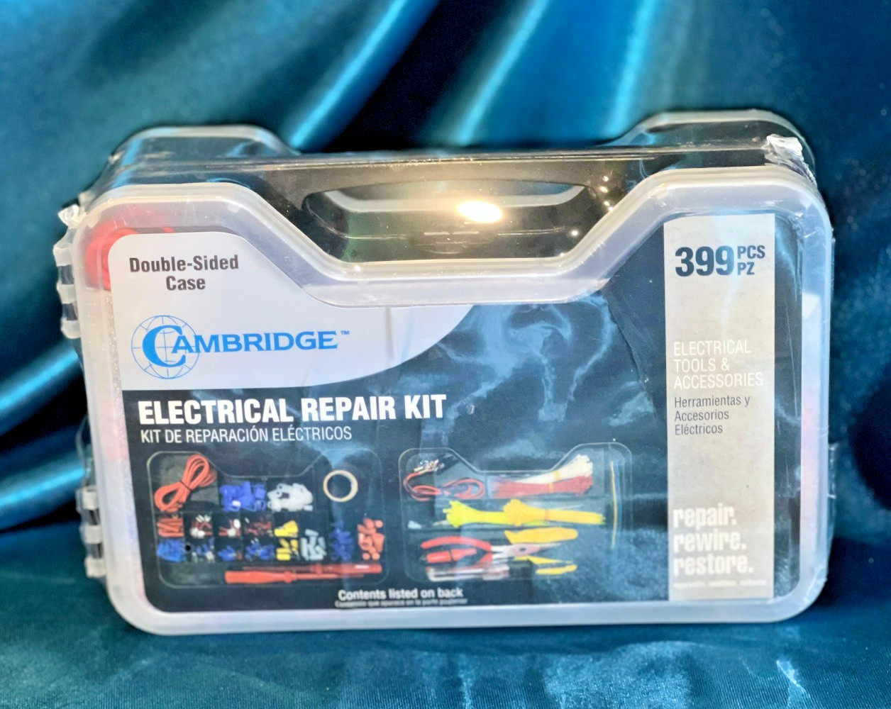 Cambridge Electrical Repair Kit with Double-Sided Case - 399 Pieces - T13762