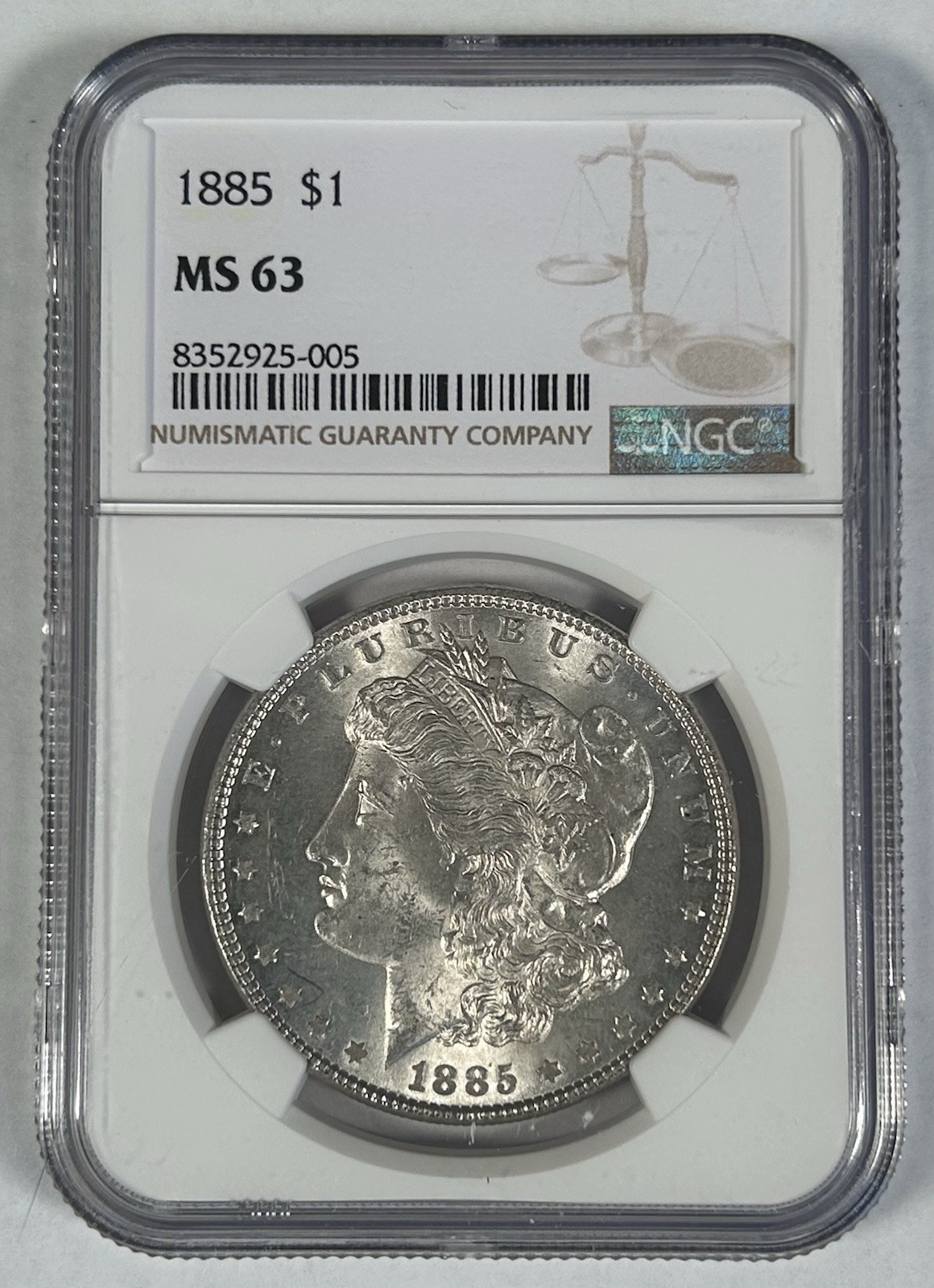 1885 Morgan Silver $1 Dollar Coin NGC MS 63