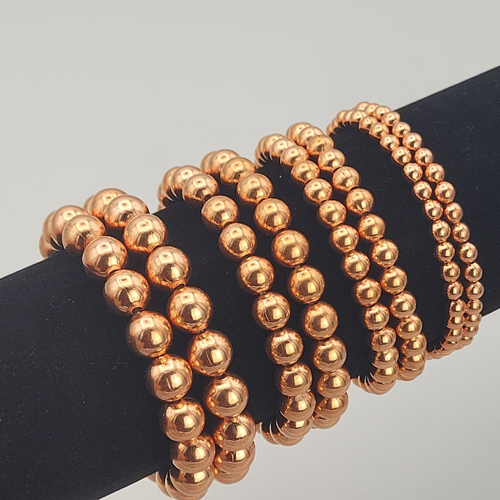 Pure Copper Beaded Bracelet  Healing Stretch Jewelry, Stimulates Energy Flow USA