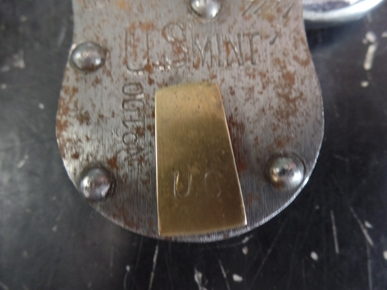 U S Mint Padlock Lock with Key No 100 8 Levers