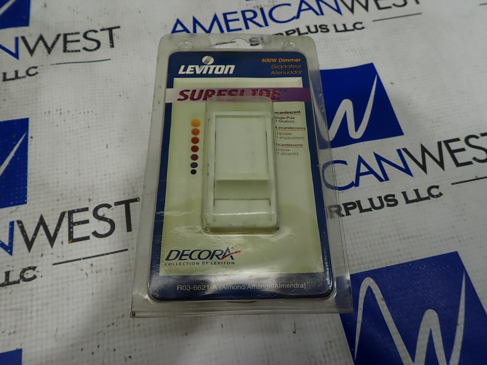 Leviton Decora R03-6621-A Dimmer 600W Single Pole Almond Lot of 4
