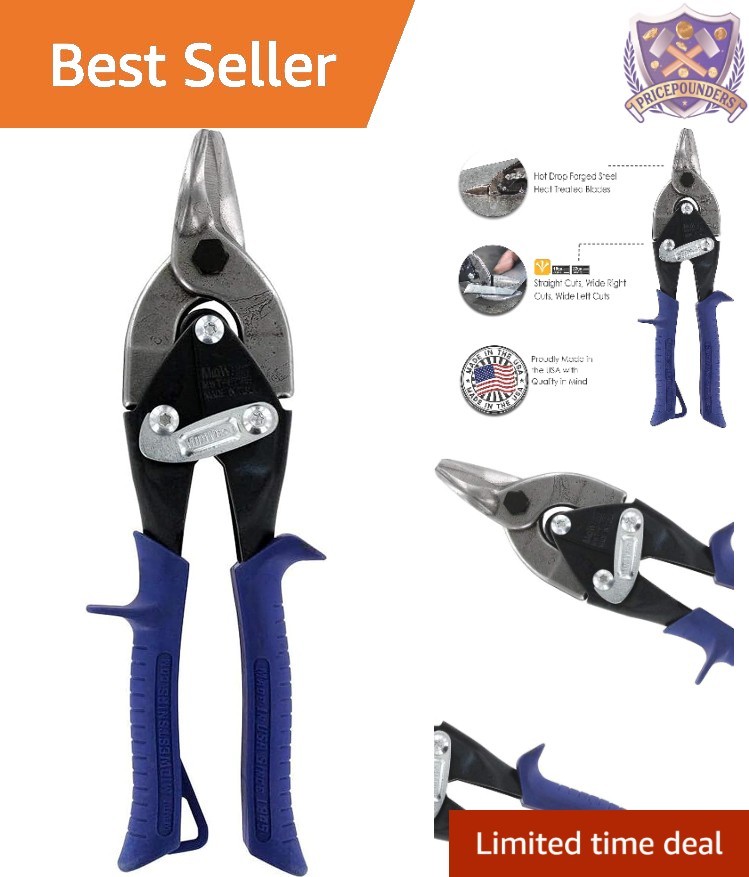 Aviation Tin Snip Straight Cut Alloy Steel Forged Blades USA Made