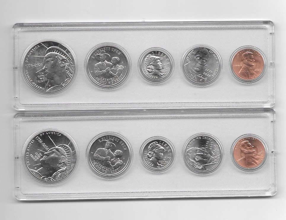 2026 P & D (10) Coin Set With Mayflower Quarters And 2025 Cent (BU)