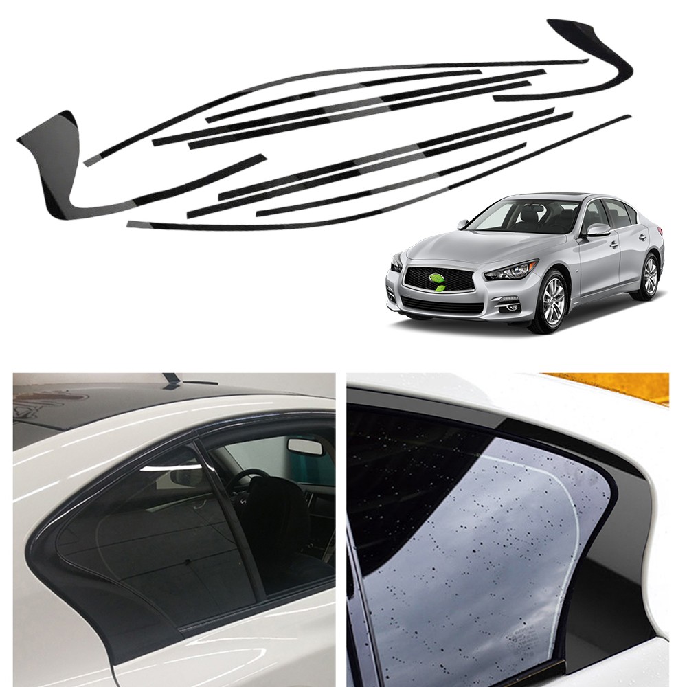 For Infiniti Q50 2014-2023 Chrome Delete Window Vinyl Trim Blackout Accessories