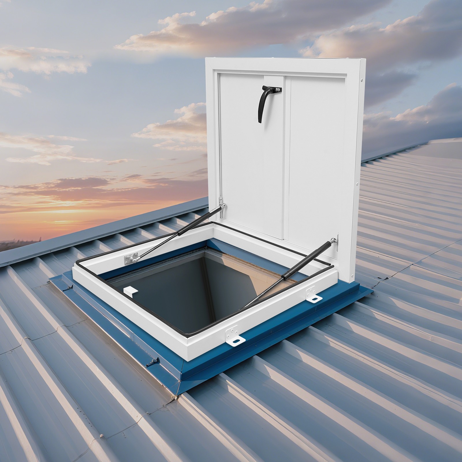White Roof Hatch Aluminum Alloy Square Roof Access Door Security Door 19.7*19.7"