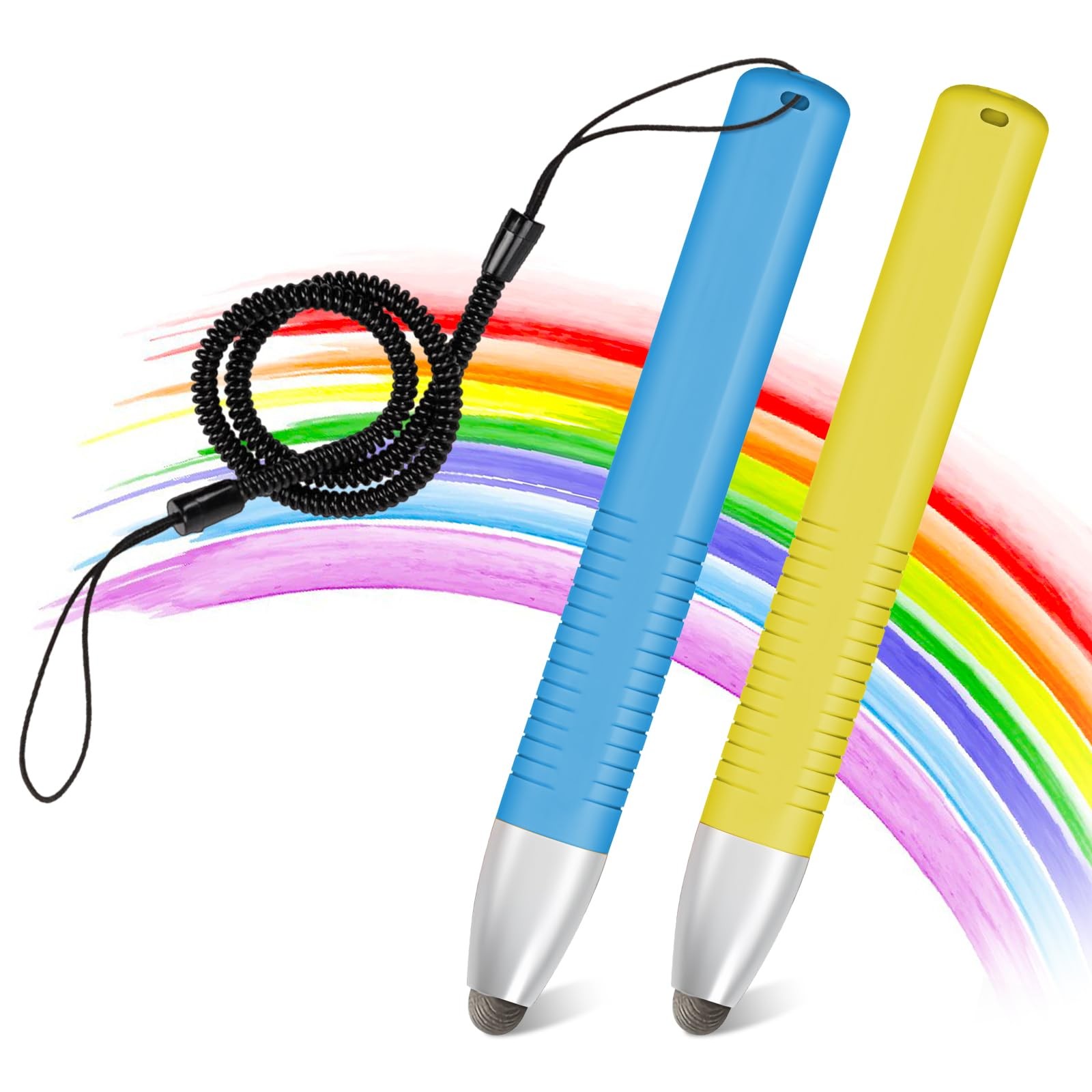 2pcs Kid-Friendly Stylus Pens for Touch Screens, Tablet Blue Yellow
