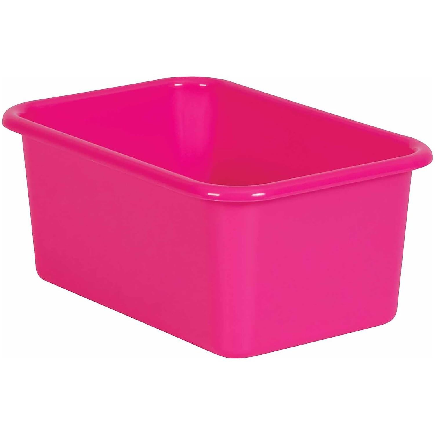 Teacher Created Resources Pink Small Plastic Storage Bin, Pack of 6
