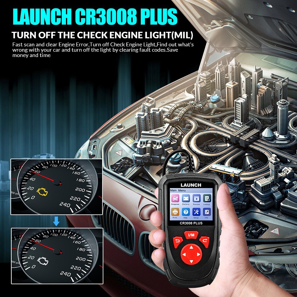 LAUNCH CR3008 PLUS OBD2 Scanner Car Diagnostic Scan Tool Battery Load Tester
