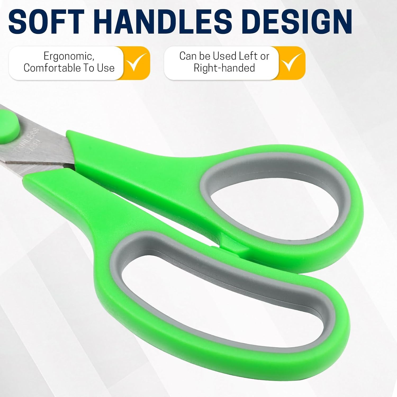 8" 10 Pack All Purpose Heavy Duty Scissors- Comfort-Grip Sharp Scissors for Offi