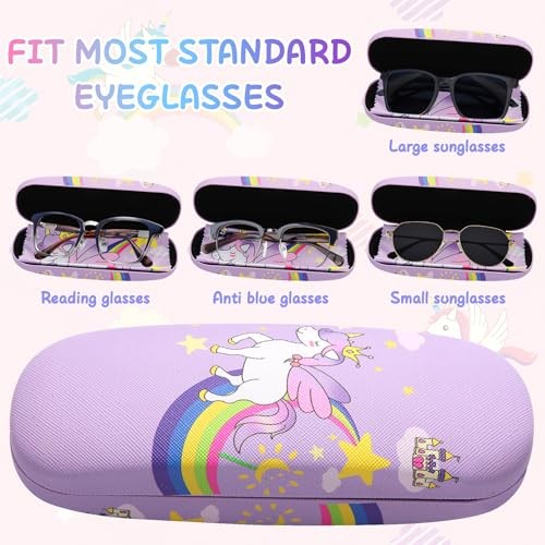 3 Pcs Cute Eyeglasses Case Hard Shell Storage Cases Unicorn Hard Clamshell