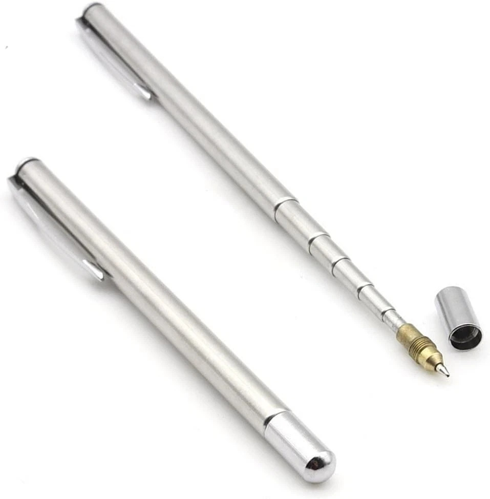 2PCS Stainless Steel Pen with Clip - Hand Pointer Extendable 2-PACK