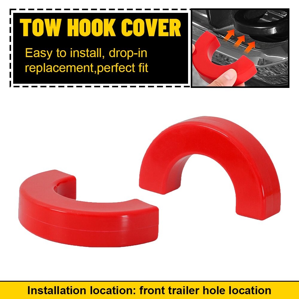 Front Bumper Tow Hook Cap Red For 2007-24 Chevy Silverado 1500 Easy Installation