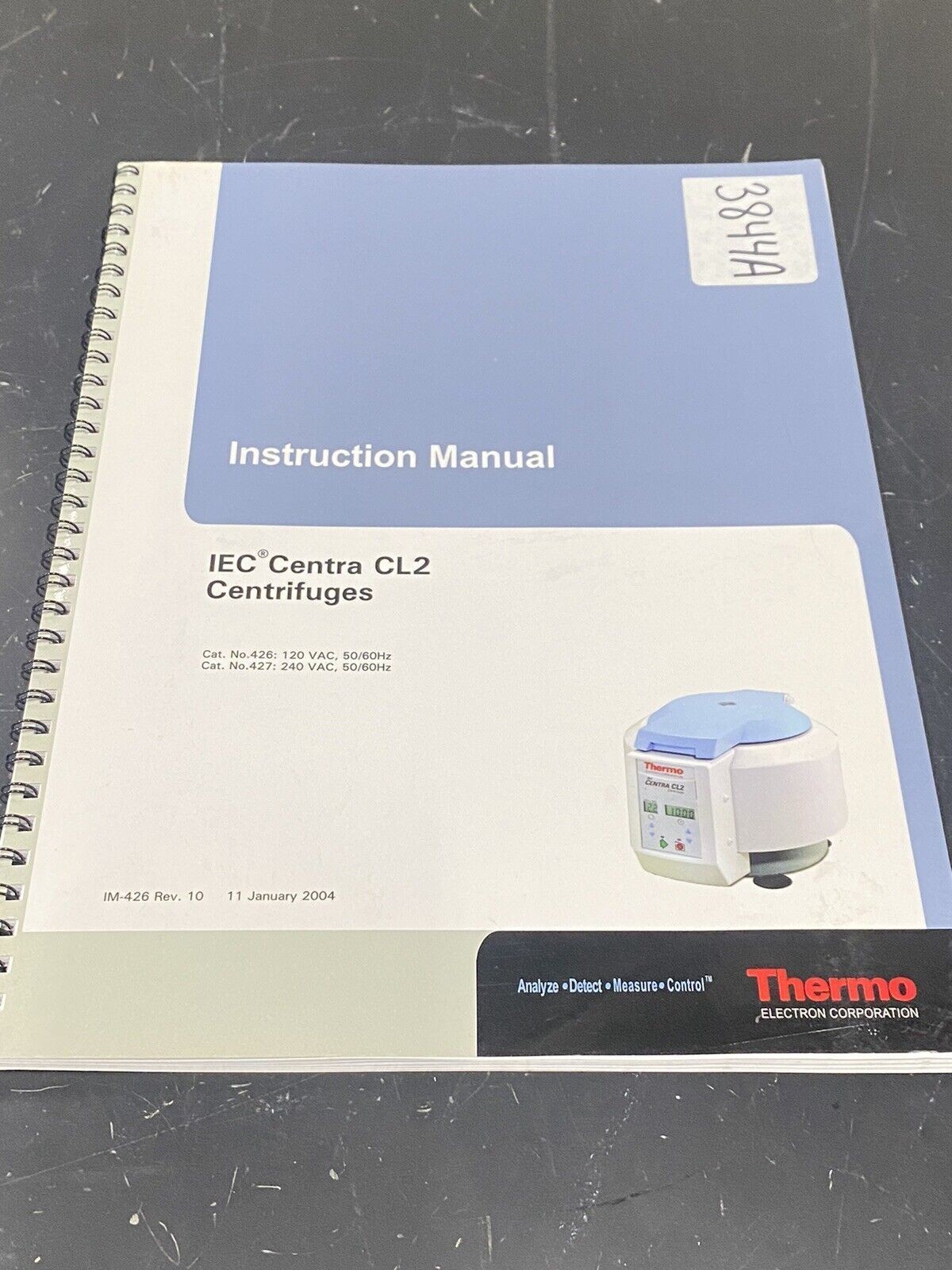 IEC centra CL2 centrifuge - User Guide / Manual