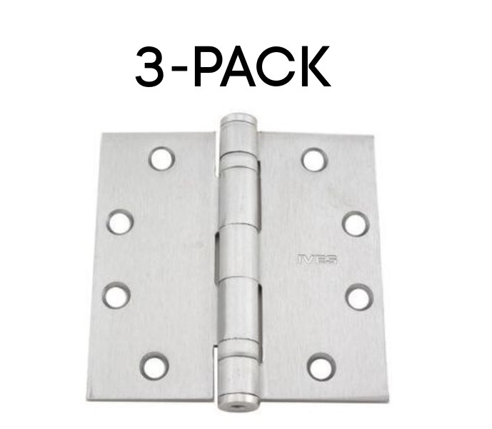 3-Pack Ives Hinge .323 5BB1 4.5″ x 4.5″ Square 5 Knuckle US26D Satin Chrome