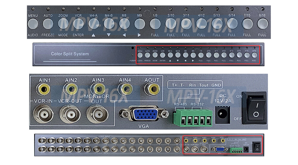 New 16-Channel Video Multiplexer Split Screen With Audio Inputs