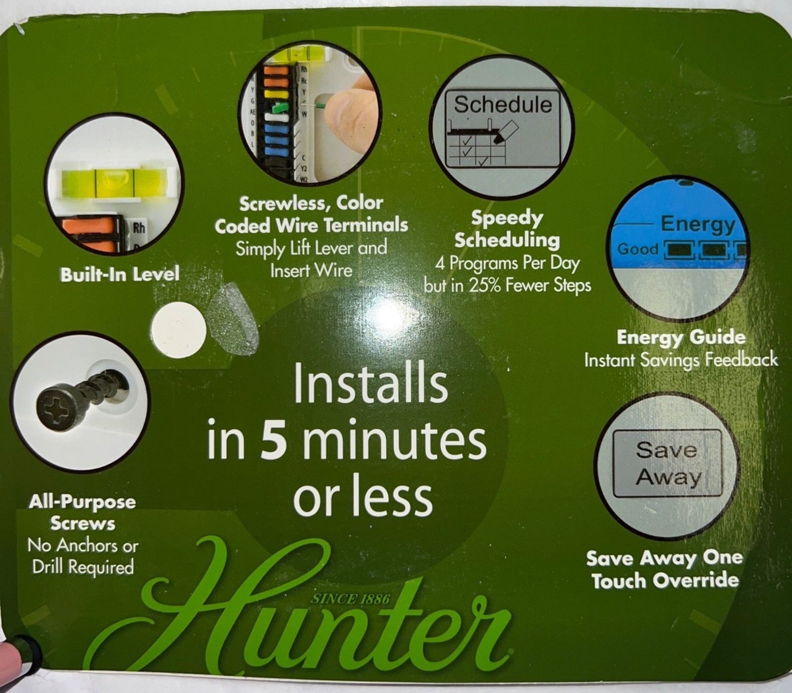 New Hunter Universal Thermostat 7-Day Programmable Model #44378 w manual