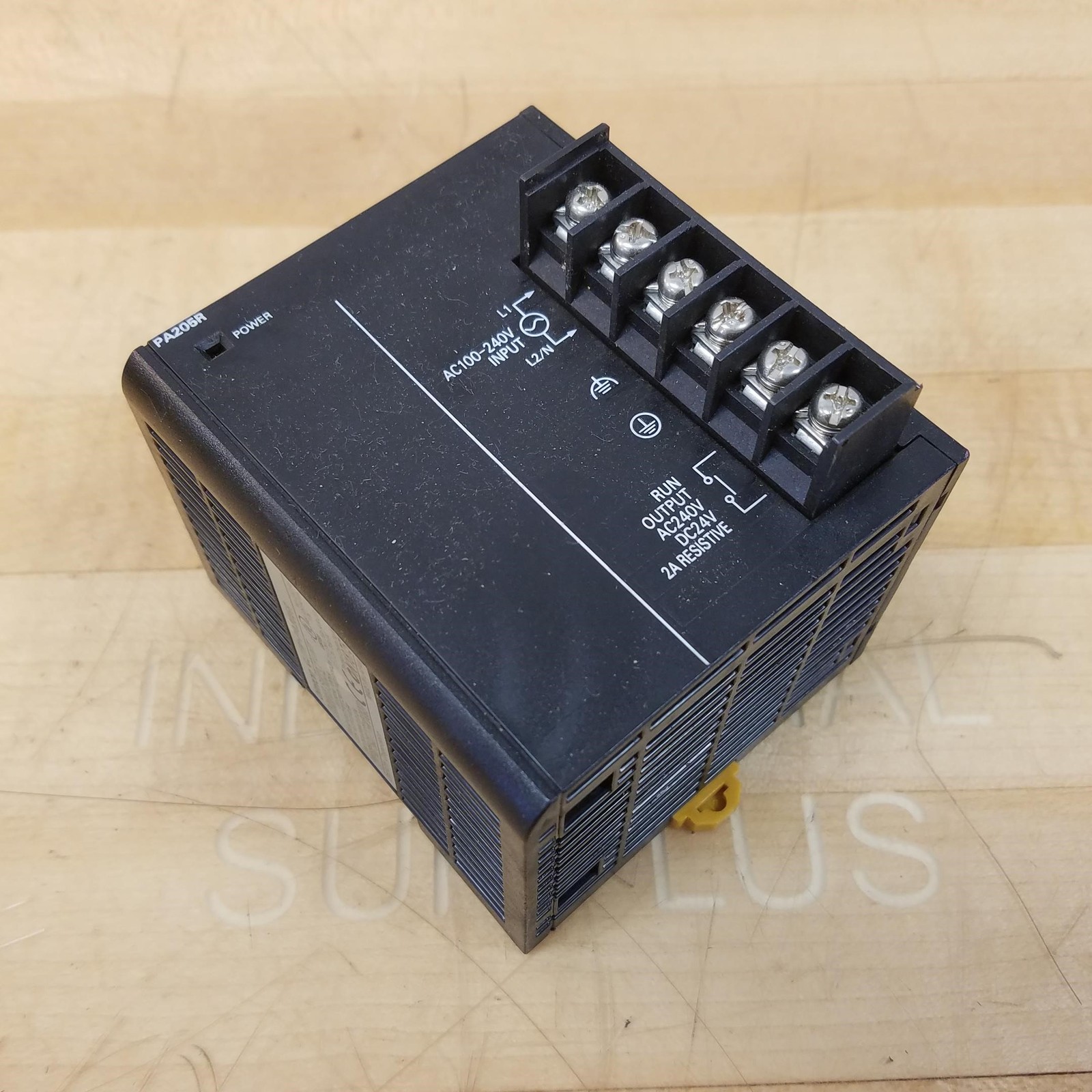 Omron CJ1W-PA205R Power Supply Unit, 120V, 100-240Vac, 100VA, 50/60Hz - USED