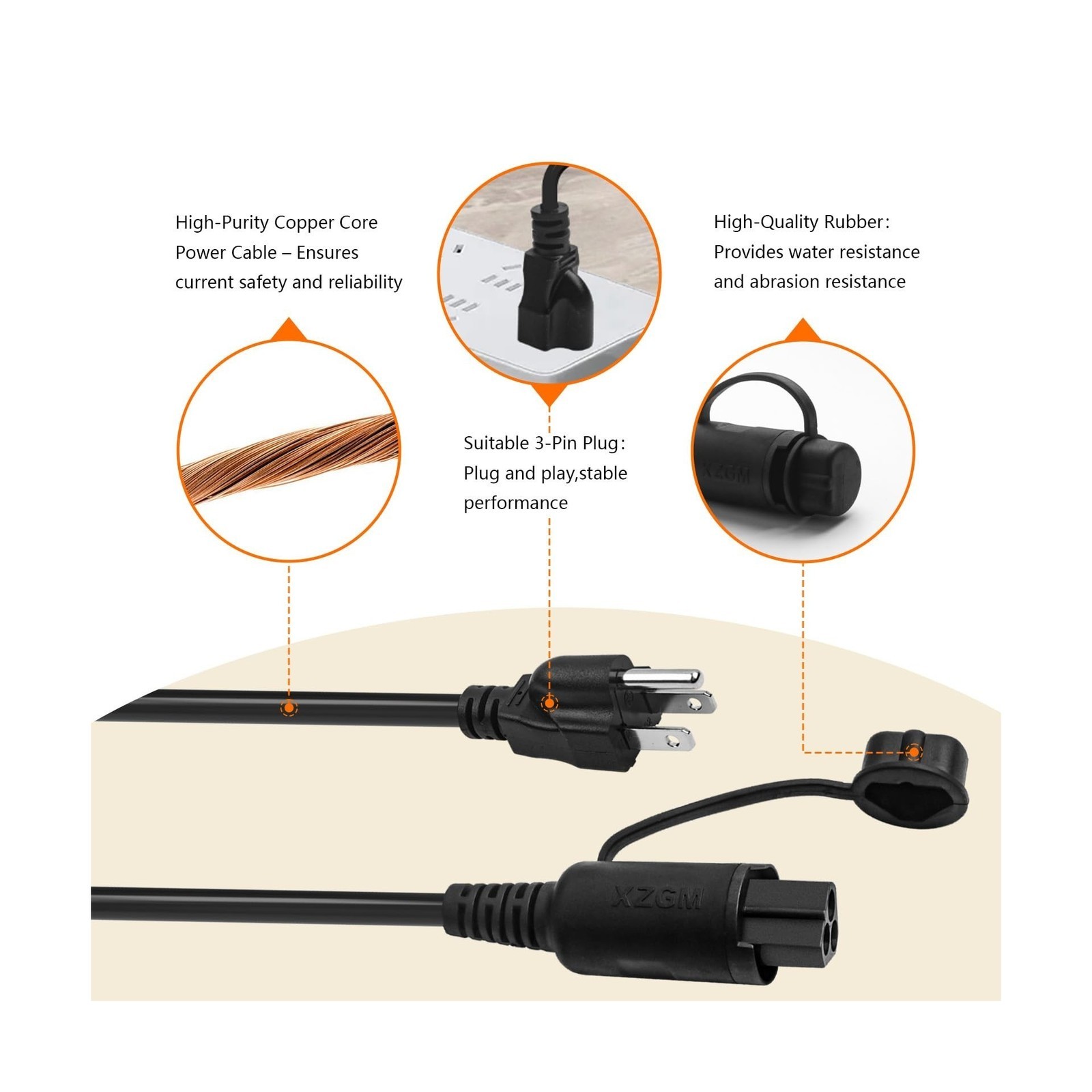 84564686 Block Heater Cable，Engine Coolant Heater Cable Compatible with C