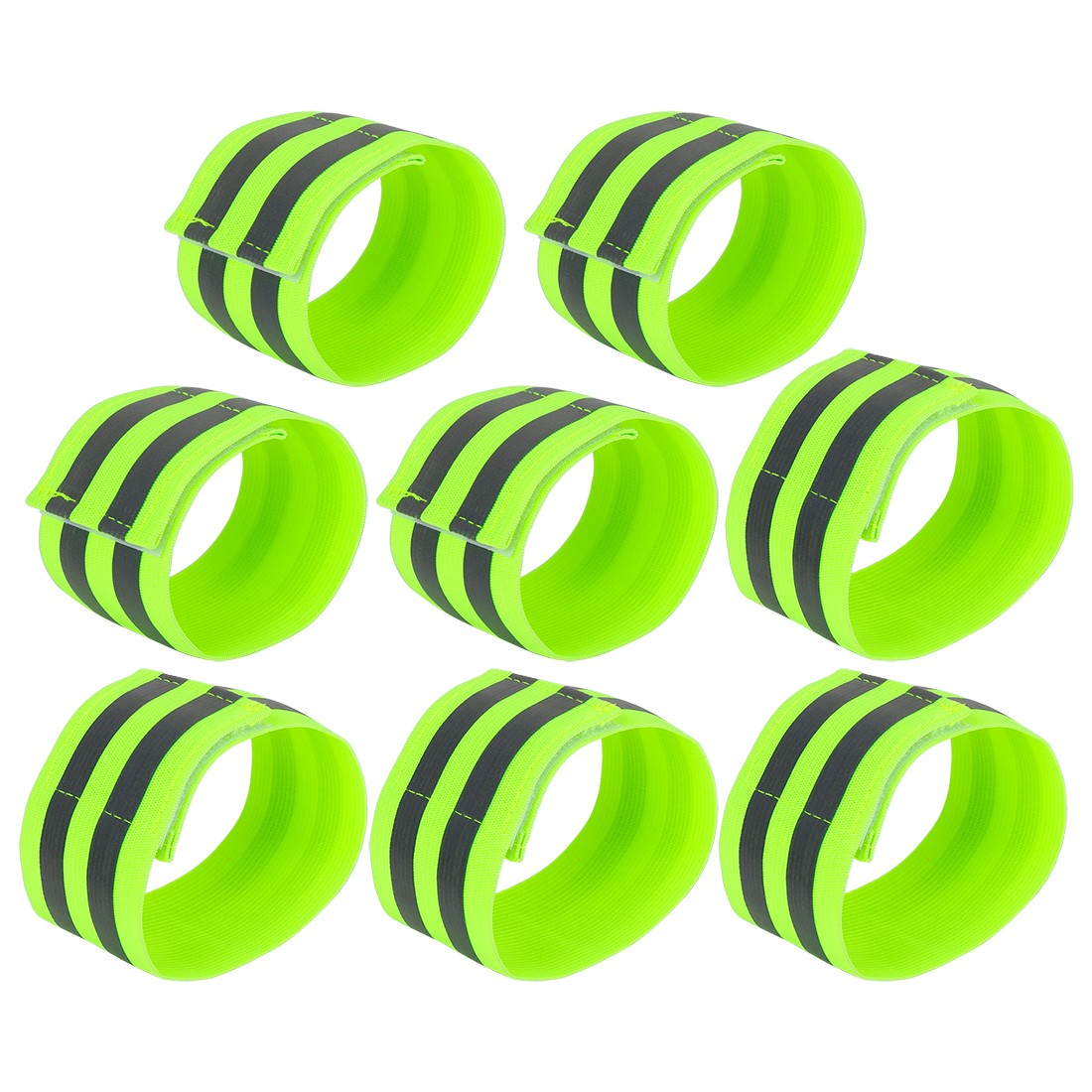 8pcs Reflective Wristbands Ankle Straps Bracelet Green